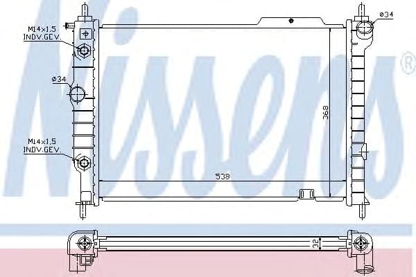 Radiator, engine cooling 63061