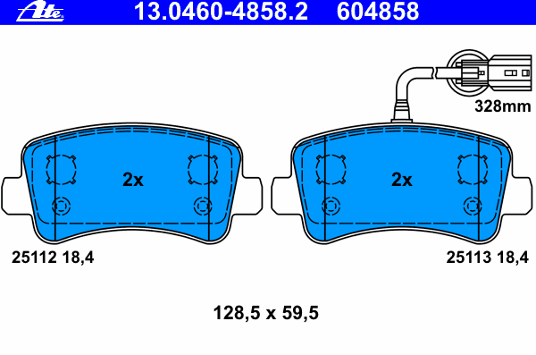 Brake Pad Set, disc brake 13.0460-4858.2