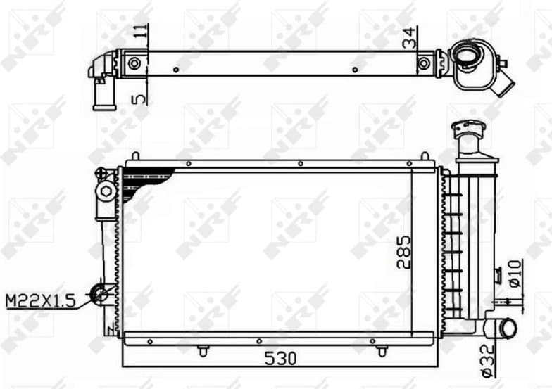 Radiator, engine cooling Economy Class 50406A