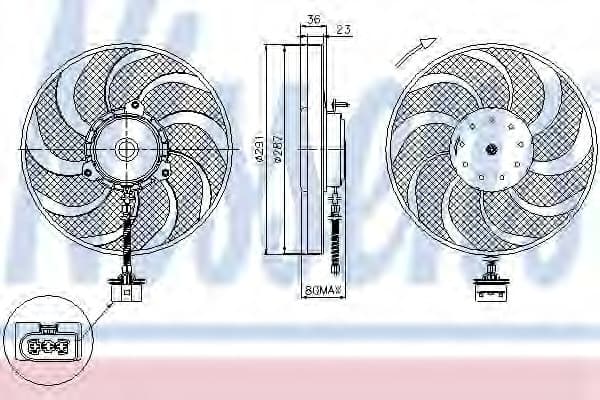 Fan, engine cooling 85545