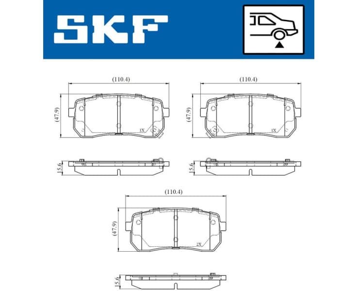 Brake Pad Set, disc brake VKBP91103A - image 2