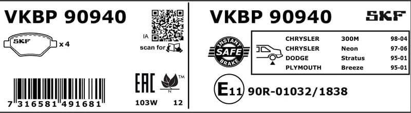 Brake Pad Set, disc brake VKBP90940 - image 3