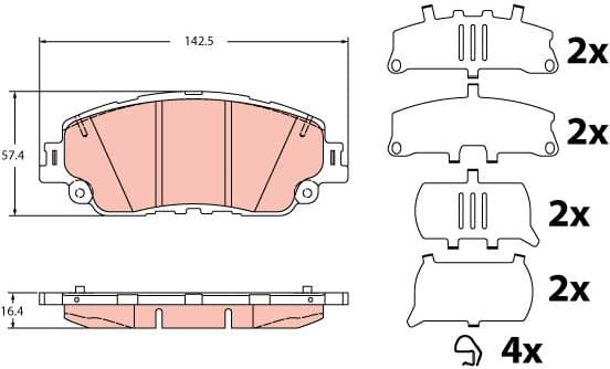 Brake Pad Set, disc brake GDB2354