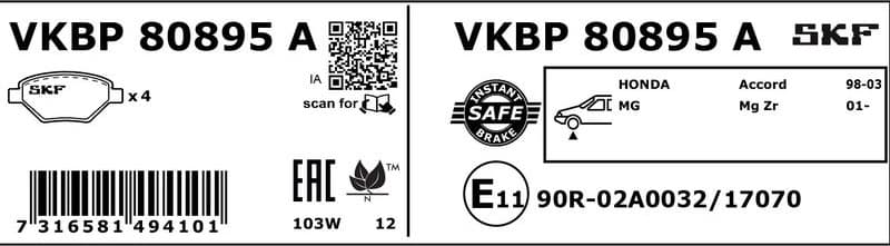Brake Pad Set, disc brake VKBP80895A - image 3
