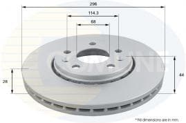 Brake disc, 1pcs FRONT ADC1163V