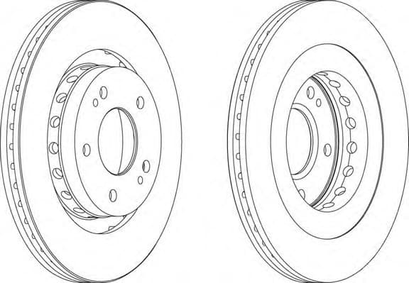 Brake discs kit front (2pcs), Top Quality DDF1642