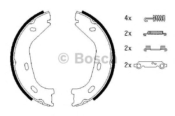 Brake Shoe Set, parking brake 0986487542