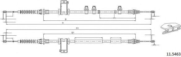 Cable handbrake 13.0283.1
