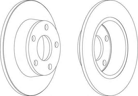 Brake discs kit rear, (2pcs), Top Quality DDF1190C