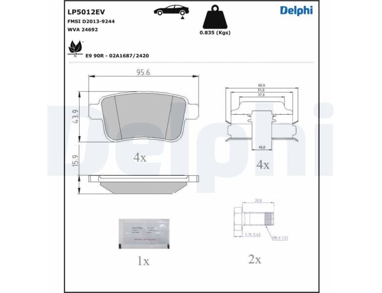Brake Pad Set, disc brake LP5012EV