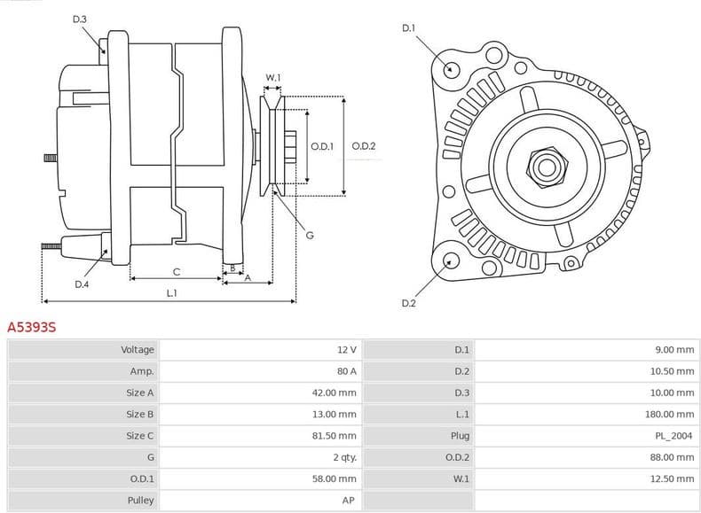 Alternator AS A5393S - image 2