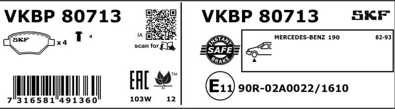 Brake Pad Set, disc brake VKBP80713