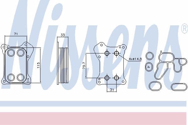 Oil Cooler, engine oil ** FIRST FIT ** 90739