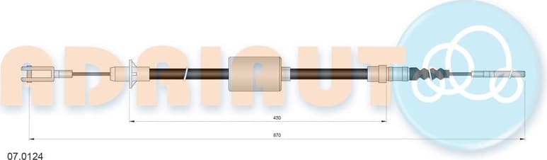 Cable Pull, clutch control 07.0124
