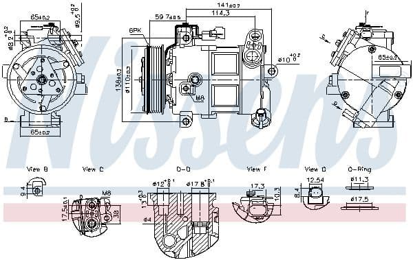 Compressor, air conditioning ** FIRST FIT ** 890596