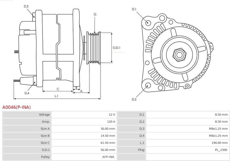 Alternator AS A0046(P-INA) - image 5