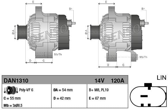 Alternator DAN1310 - image 3