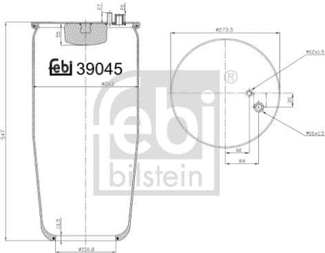Bellow, air suspension 39045