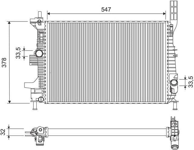 Radiator, engine cooling 701675