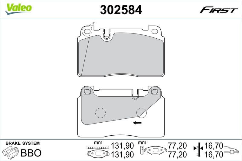 Brake Pad Set, disc brake ESSENTIAL 302584
