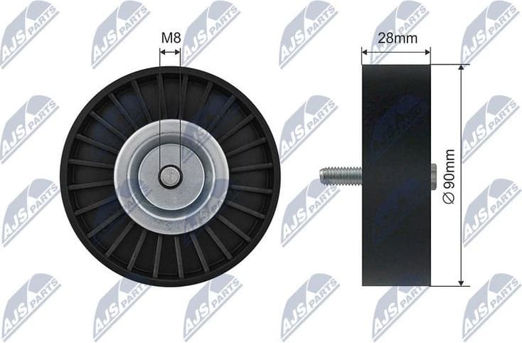 Tensioner Pulley, V-ribbed belt RNK-ME-046
