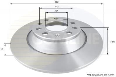 Brake disc, 1pcs REAR ADC1471