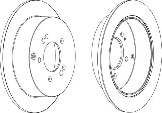Brake discs kit rear, (2pcs), Top Quality DDF1493C