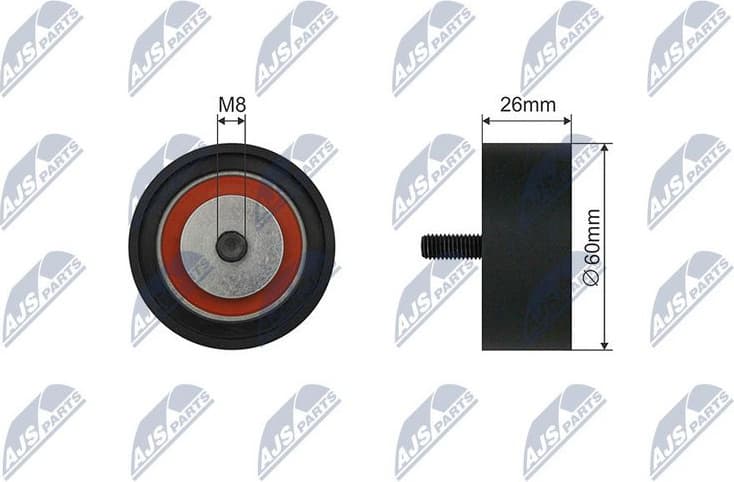Tensioner Pulley, V-ribbed belt RNK-RE-039