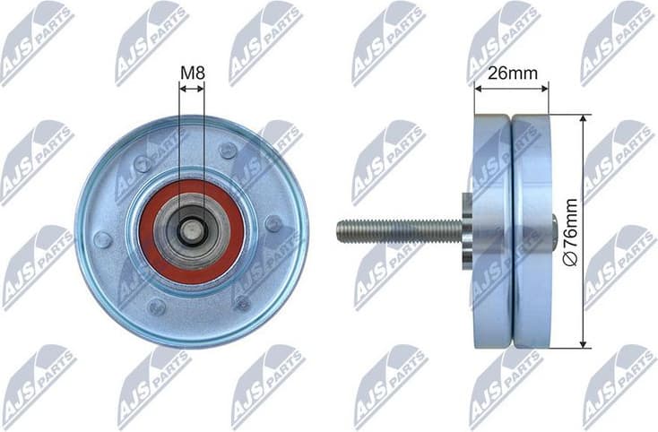 Tensioner Pulley, V-ribbed belt RNK-FR-065