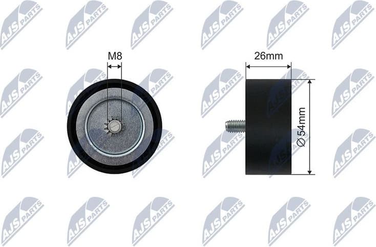Tensioner Pulley, V-ribbed belt RNK-ME-063