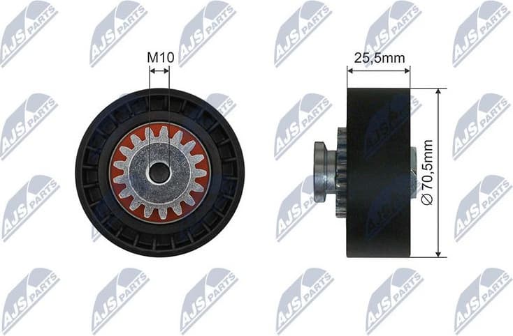 Tensioner Pulley, V-ribbed belt RNK-RE-036