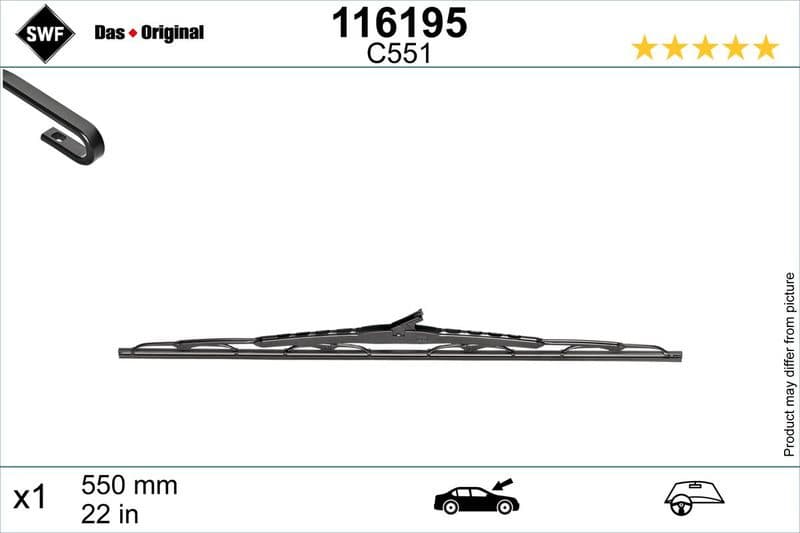Wiper Blade DAS ORIGINAL SINGLE 116195