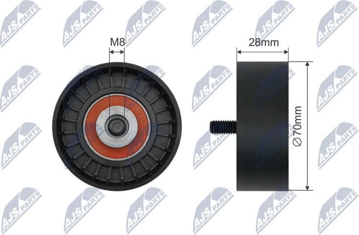 Tensioner Pulley, V-ribbed belt RNK-BM-072