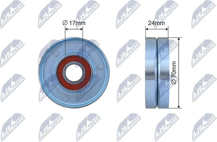 Deflection/Guide Pulley, V-ribbed belt RNK-AU-067