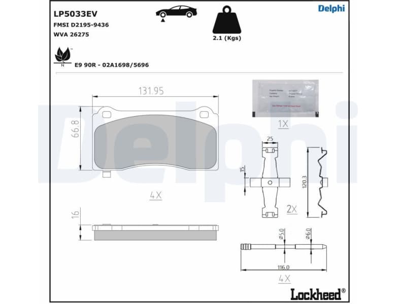 Brake Pad Set, disc brake LP5033EV