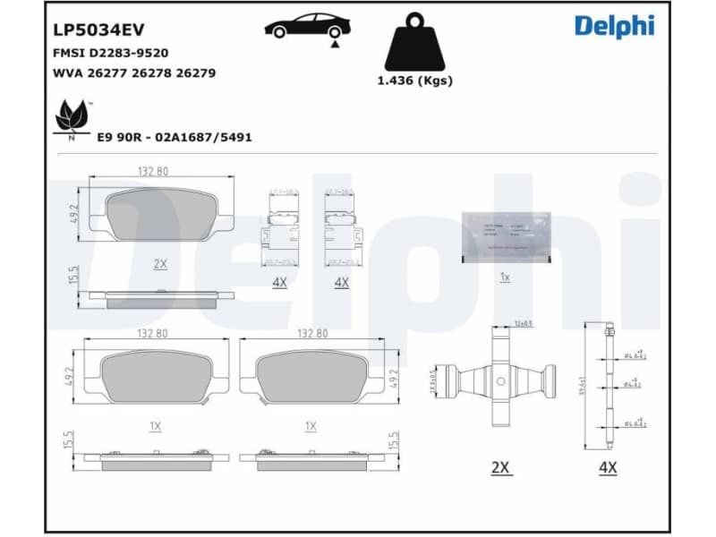 Brake Pad Set, disc brake LP5034EV