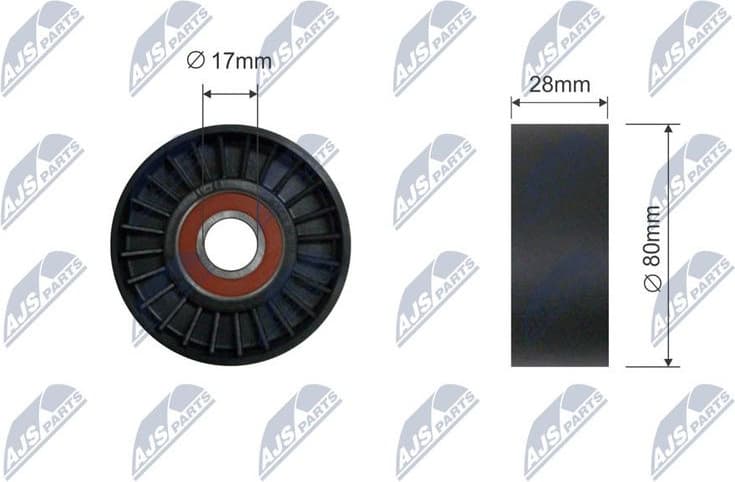 Deflection/Guide Pulley, V-ribbed belt RNK-BM-068
