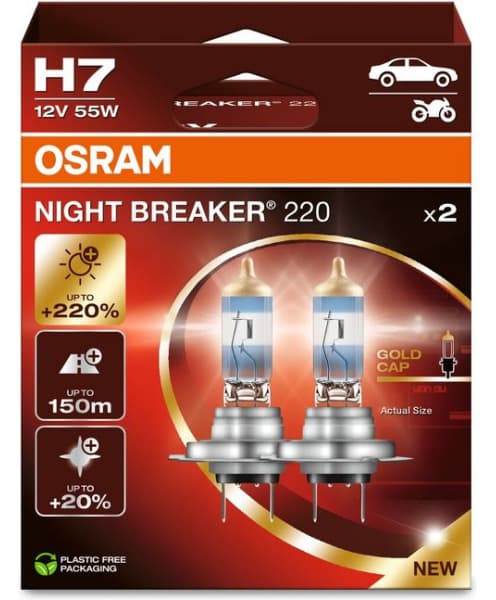 Osram Bulbs H7 12V NIGHT BREAKER +220% kompl. 2vnt - Autoera