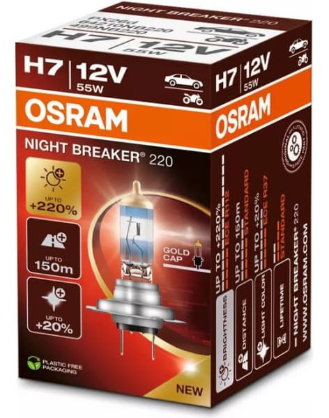 Osram Bulbs H7 12V NIGHT BREAKER +220% 1vnt - 64210NB220