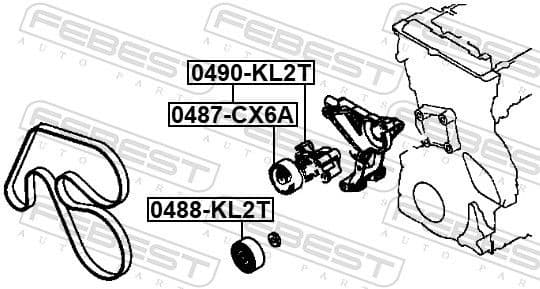 Deflection/Guide Pulley, V-ribbed belt 0488-KL2T - image 2