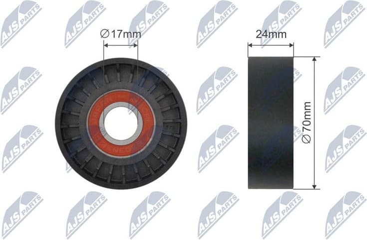 Tensioner Pulley, V-ribbed belt RNK-AU-080