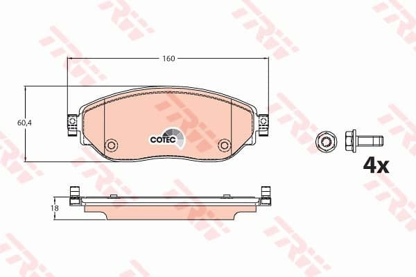 Brake pads front, Top Quality GDB2096