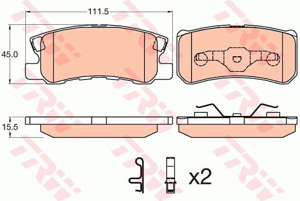 Brake pads rear, Top Quality GDB3595