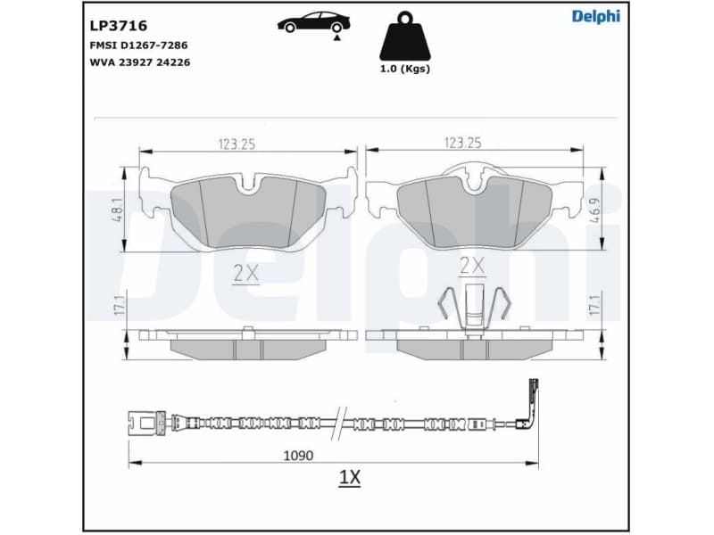 Brake Pad Set, disc brake LP3716