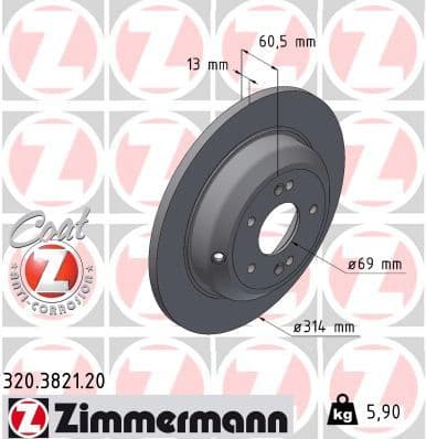 Brake Disc COAT Z 320.3821.20