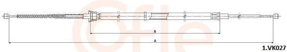 Cable Pull, parking brake 92.1.VK027
