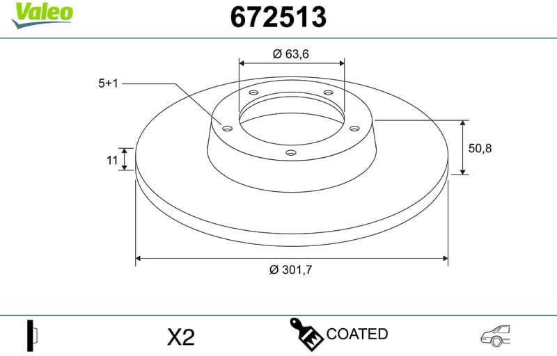 Brake Disc COATED 672513