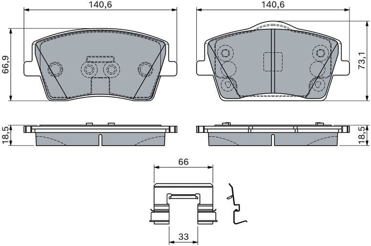 Brake Pad Set, disc brake 0986460144