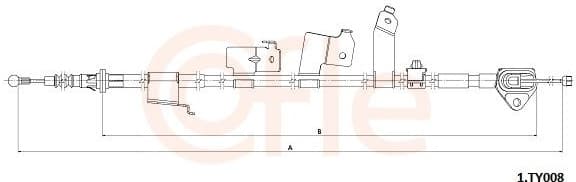 Cable Pull, parking brake 92.1.TY008