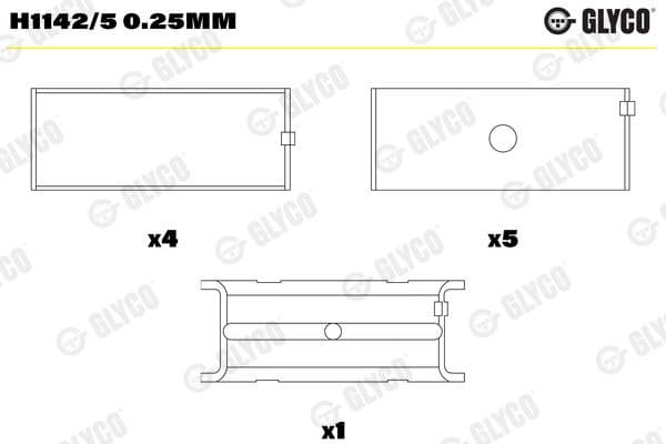 Crankshaft Bearing H1142/5 0.25MM